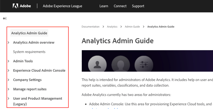 user guide left rail image