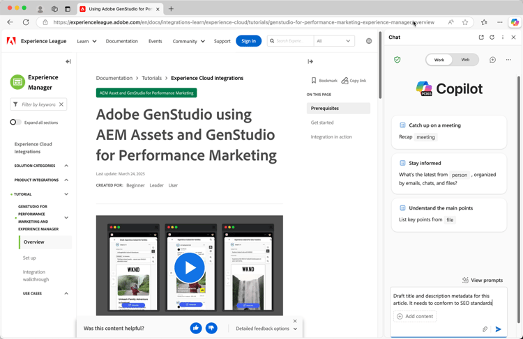 Microsoft Edge browser with Copilot