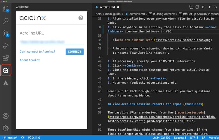 Acrolinx sidebar icon