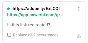 Acrolinx redirect suggestion