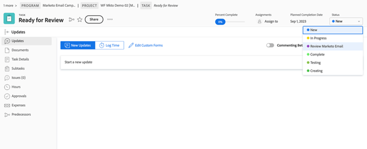 ready for review screen