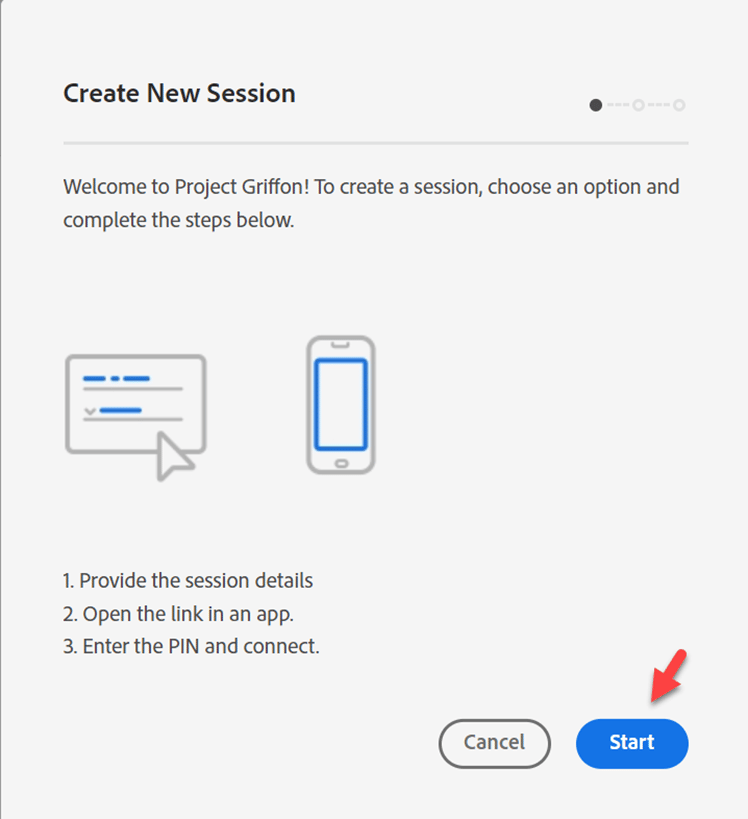 Click the Start button to begin configuring the Assurance session