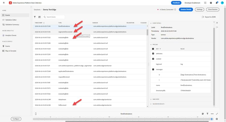 Select each event type to see how Assurance interprets it