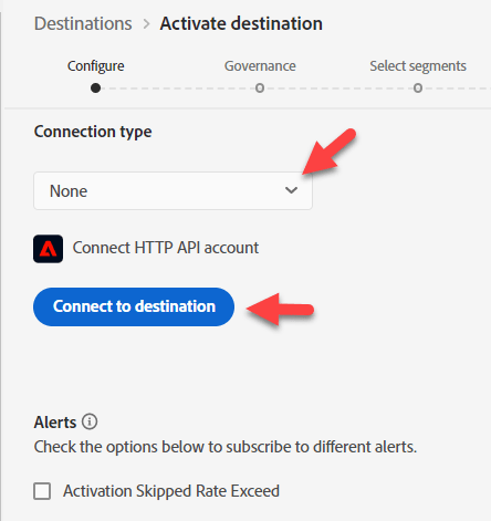 Connect to destination