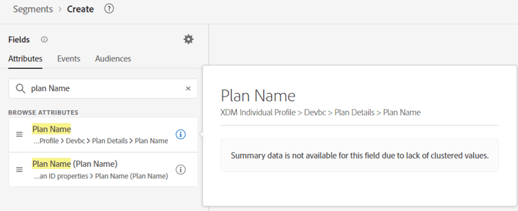 Second Plan Name attribute found when searching Plan