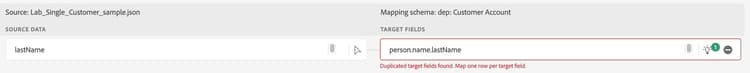 Two different source fields mapped to the same target field person.name.lastName
