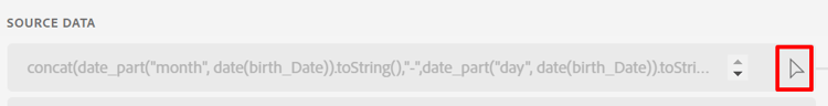 Calculated field expression editor for the birthDayAndMonth fix
