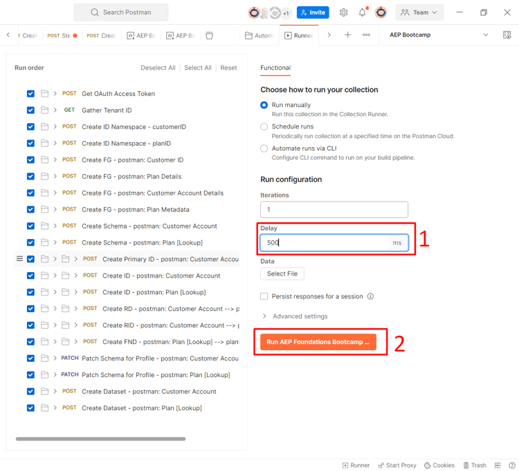 Execute Automation dialog with Delay set to 500ms before clicking Run
