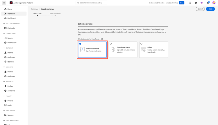 Select the Individual Profile class