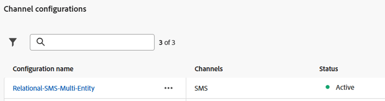 Channel configuration status shown as Active