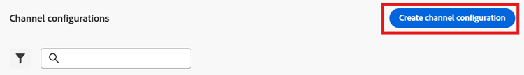 Create channel configuration button