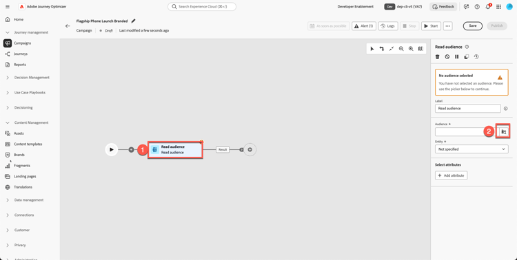Read Audience box and Audience folder icon