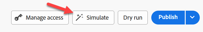 Test Mode selected under Simulate on the left side