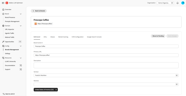 Brands Management - configuration overview (Brand Centric experience)