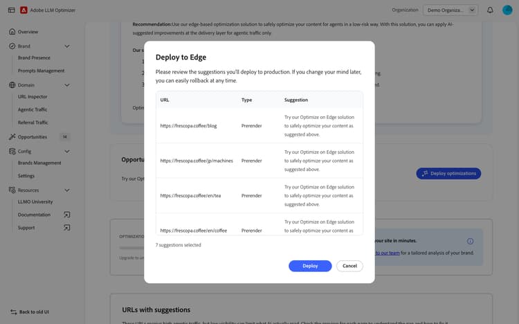 Deploy to Edge dialog