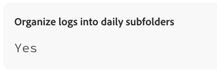 Daily subfolders