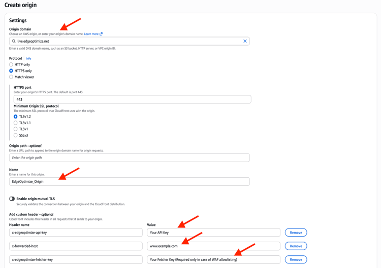 Cloudfront Origin Creation