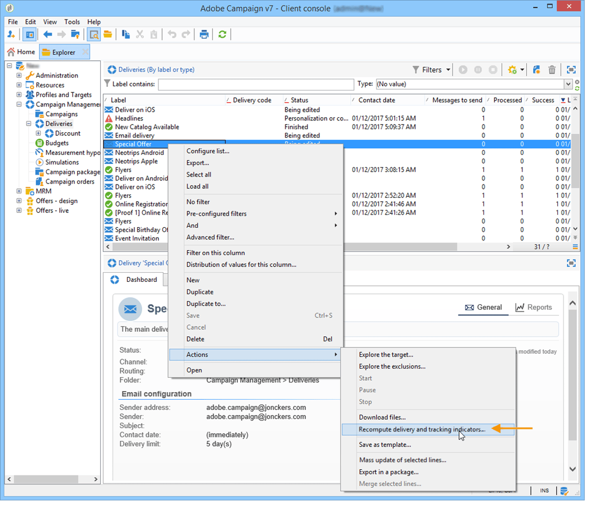 Indicator calculation Adobe Campaign