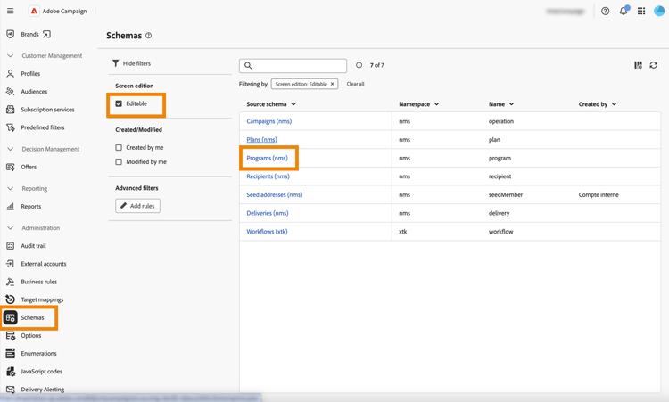 Screenshot showing the editing of custom details for a program