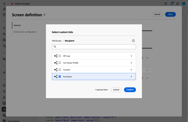 Collection lists creation
