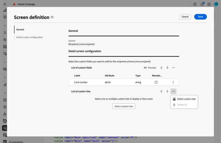 Collection lists creation