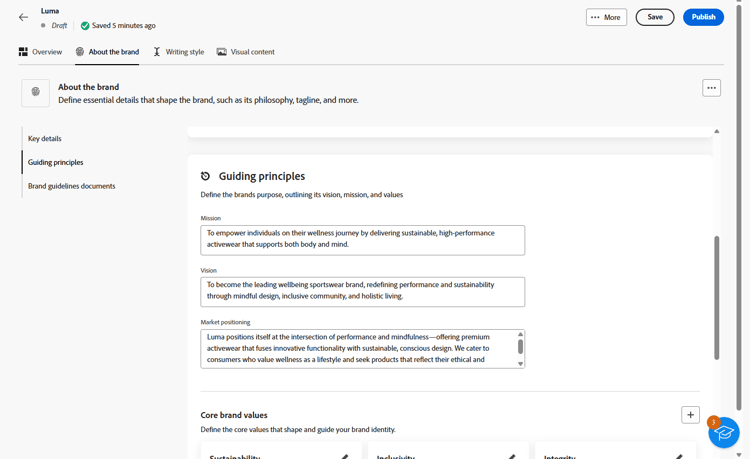 Guiding principles category