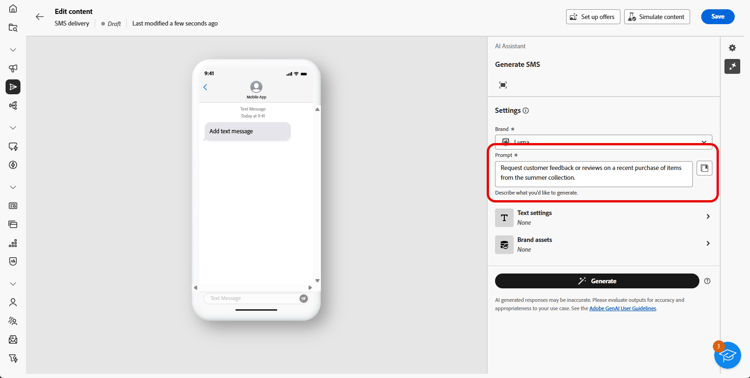 Screenshot showing the Prompt Library