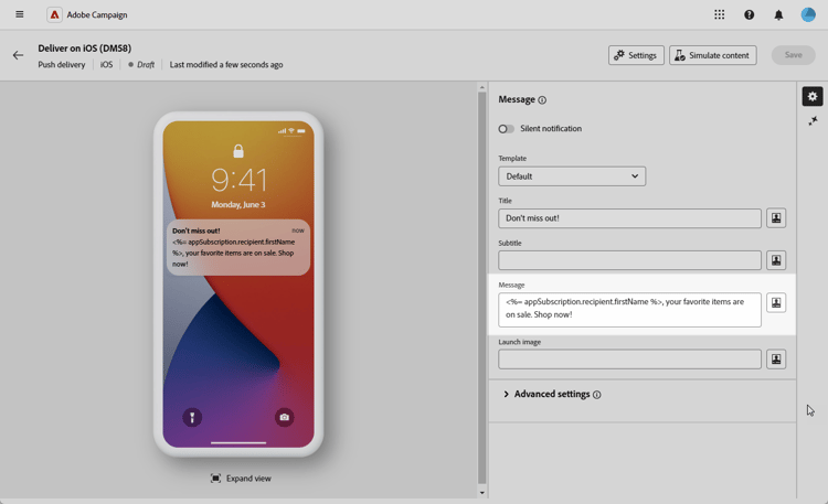 Expression editor screen