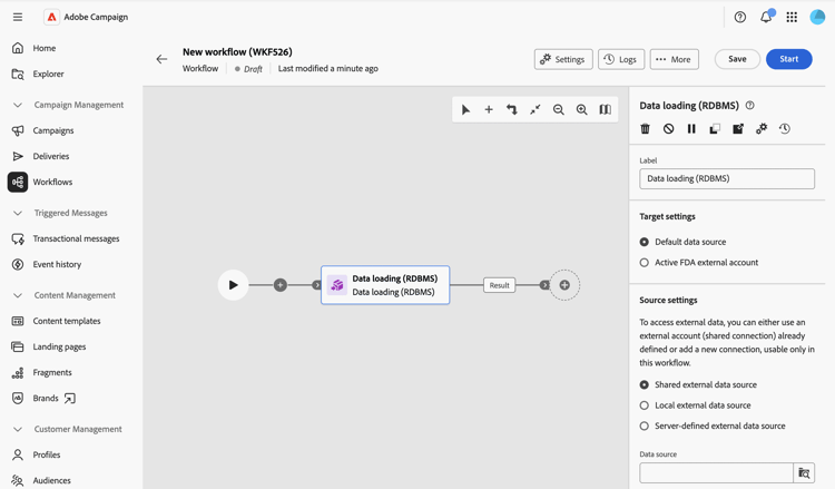 Data loading (RDBMS) activity
