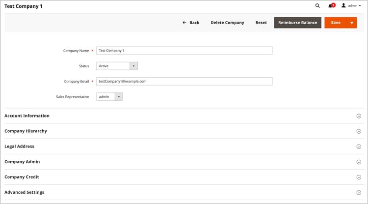 Parent company detail page