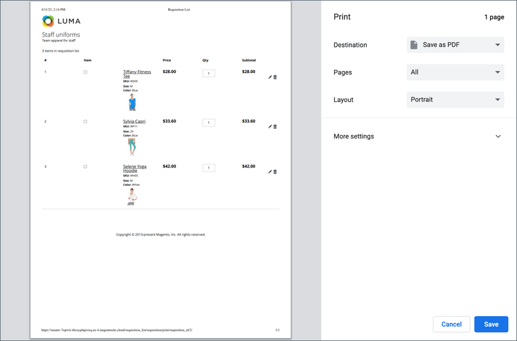 Print Requisition List