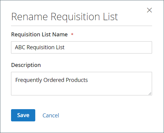 Rename Requisition List