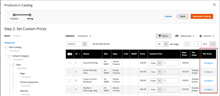 Configure Tier Price