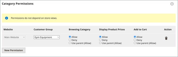 Category Permissions Rule