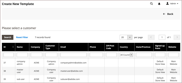 Seller initiating a buyer quote from the Quotes grid in the Admin