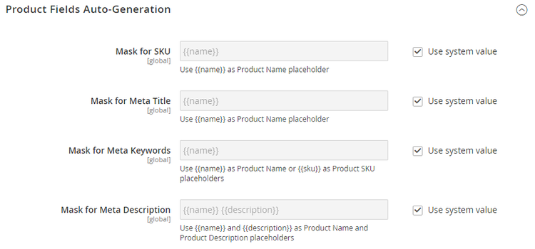 Product Fields Auto-Generation