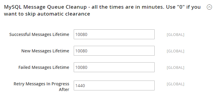 Advanced configuration - MySQL Message Queue Cleanup