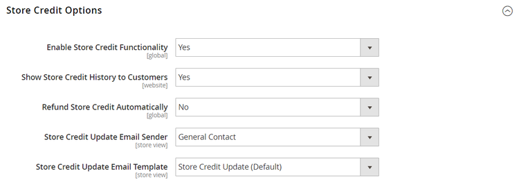 Store Credit Options