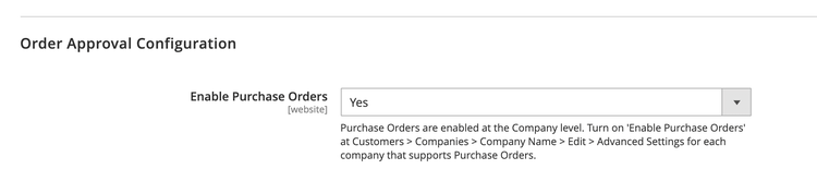 B2B Features - Order Approval Configuration