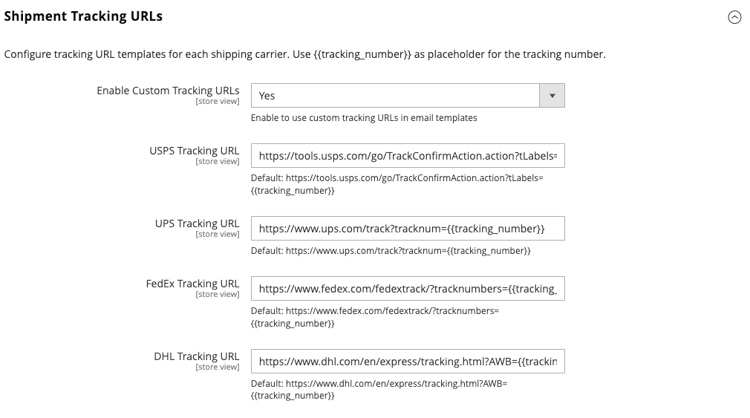 Shipping Policy Parameters