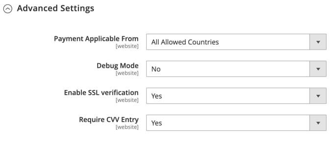 Advanced Settings