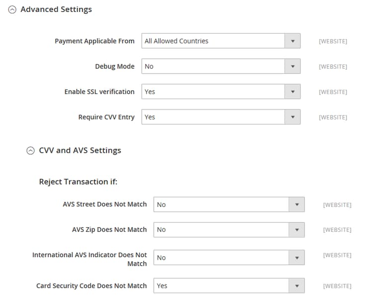 Advanced Settings