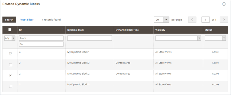 Dynamic blocks in price rules | Adobe Commerce