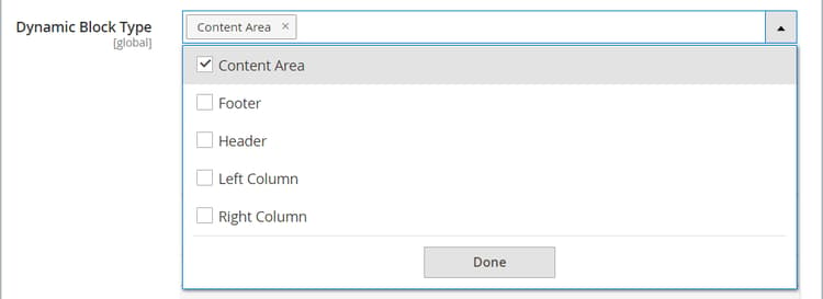 Setting the dynamic block type