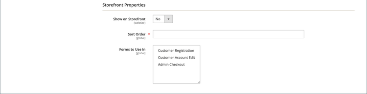 Customer attributes - storefront properties