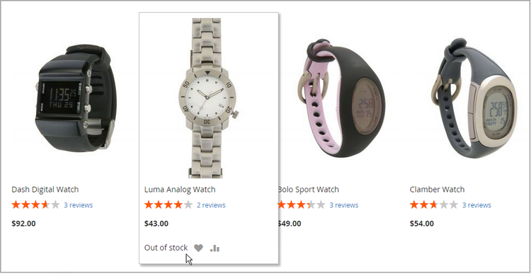 Out-of-Stock Message on Category Page