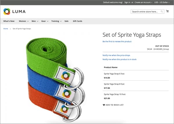 Sign up for a product alert