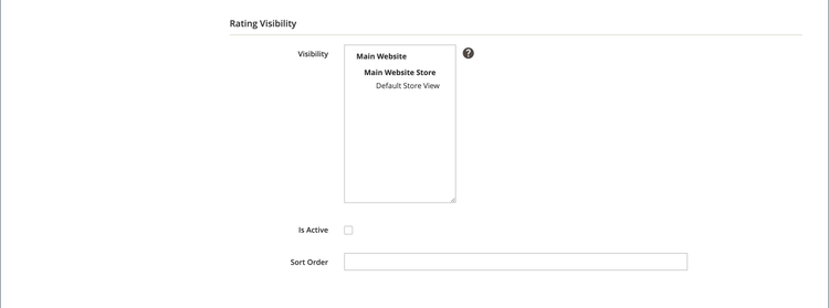 Rating visibility settings