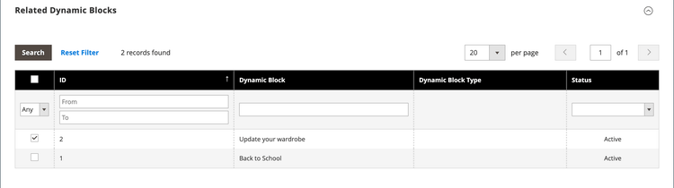 Catalog price rule - related dynamic blocks