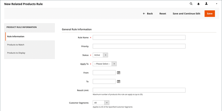 Related products rule - information